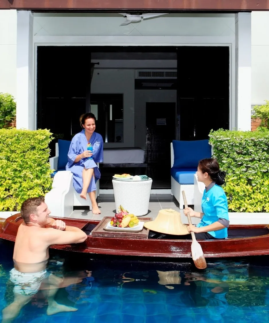 Room service in a swimming pool